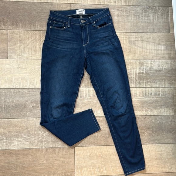 Paige jeans darker denim hoxton ankle stretchy skinny jeans 26 - Picture 2 of 15